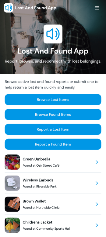 Lost And Found App Template