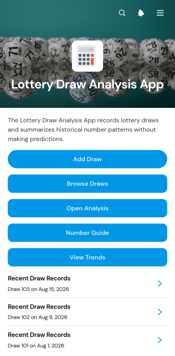 Lottery Draw Analysis App Template