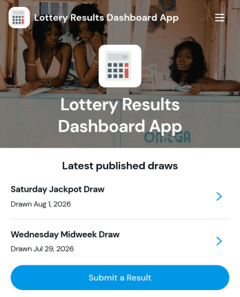 Lottery Results Dashboard App Template