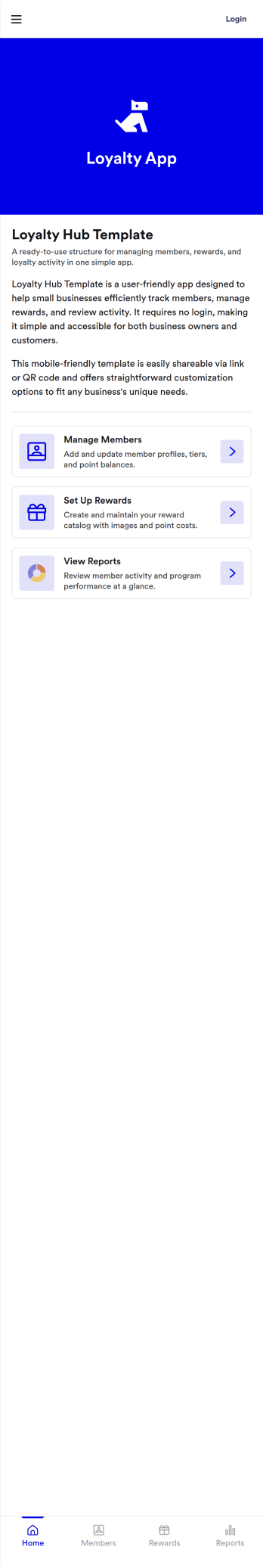Loyalty App Template