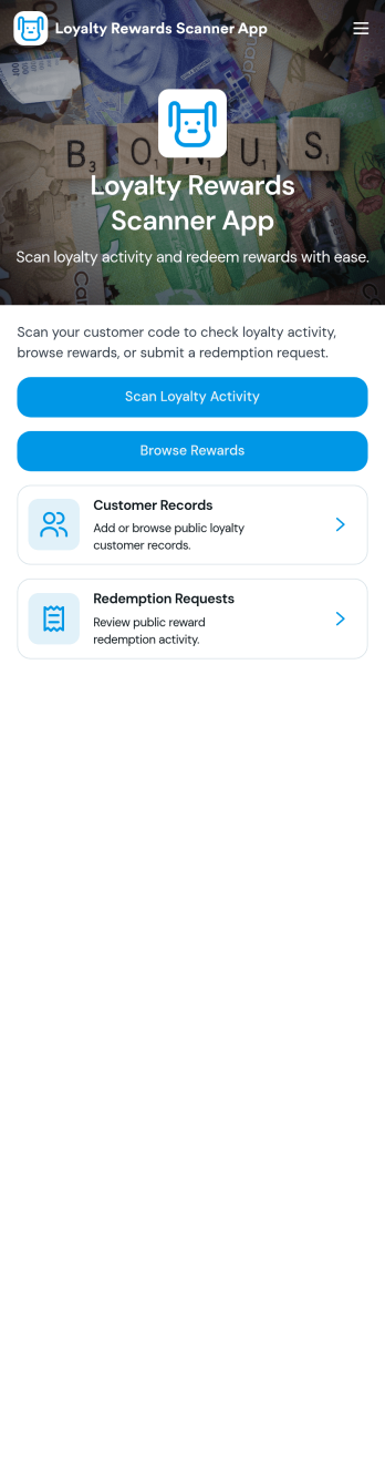Loyalty Rewards Scanner App Template