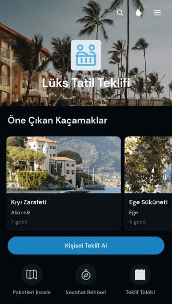 Lüks Tatil Teklifi Uygulama Șablonu