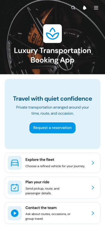 Luxury Transportation Booking App Template