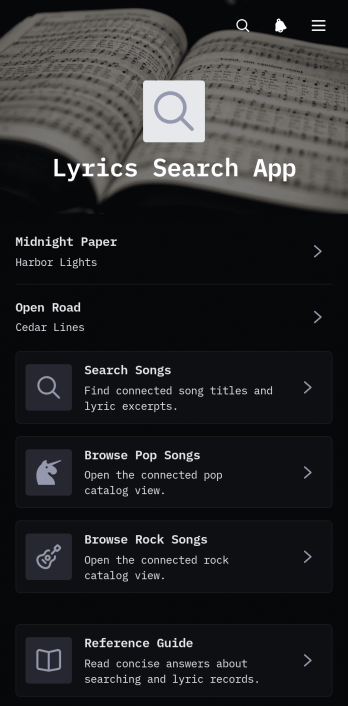 Lyrics Search App Template