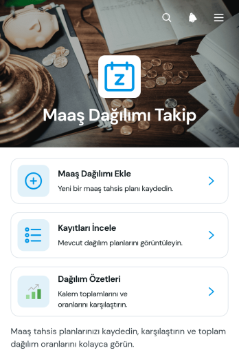 Maaş Dağılımı Takip Uygulama Șablonu