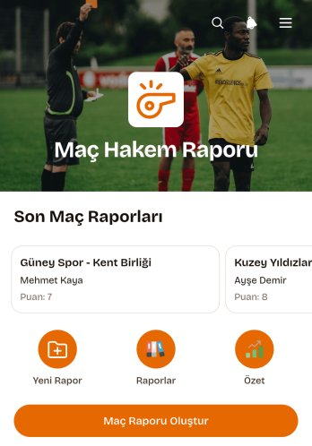 Maç Hakemi Rapor Uygulama Șablonu