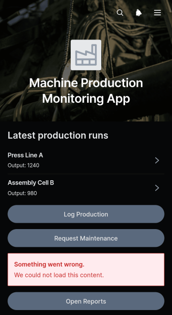 Machine Production Monitoring App Template