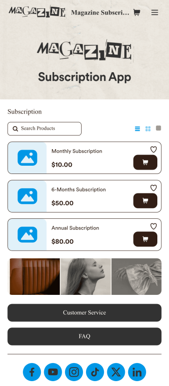 Magazine Subscription App Template