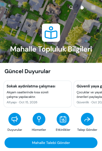 Mahalle Topluluğu Bilgilendirme Uygulama Șablonu