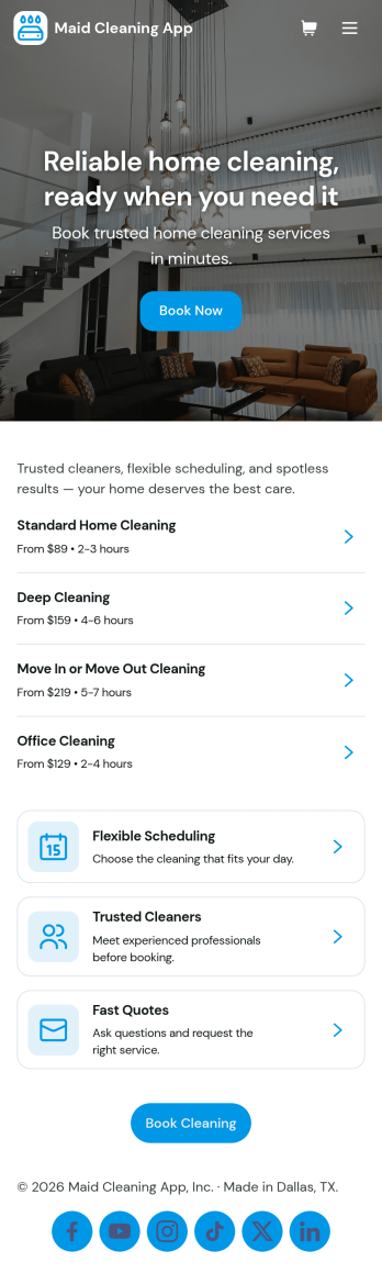Maid Cleaning App Template