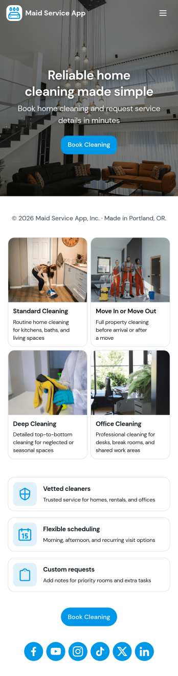 Maid Service App Template