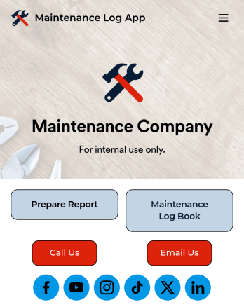Maintenance Log App Template