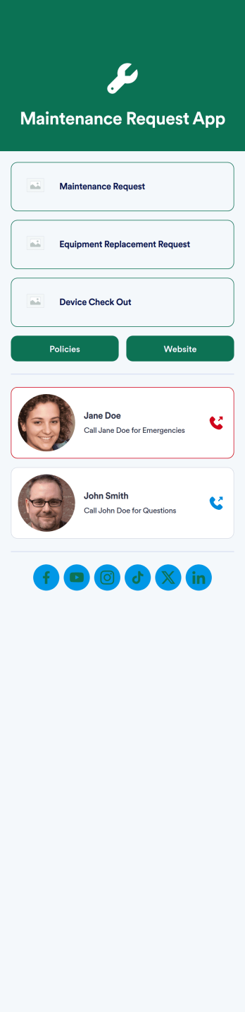 Maintenance Request App Template