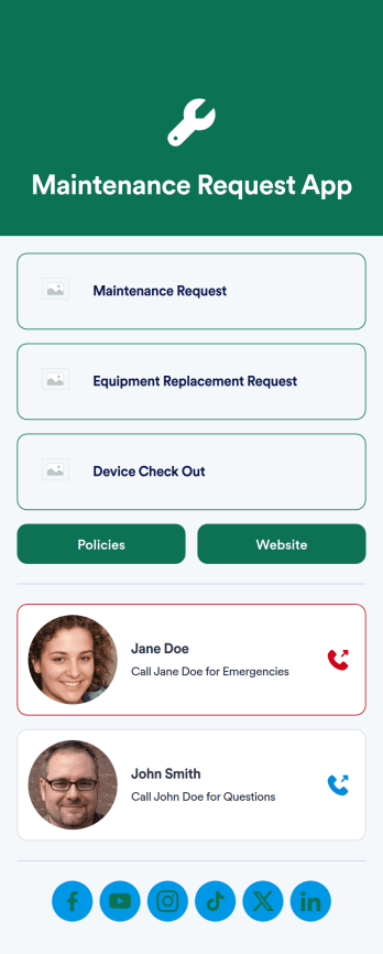 Maintenance Request App Template
