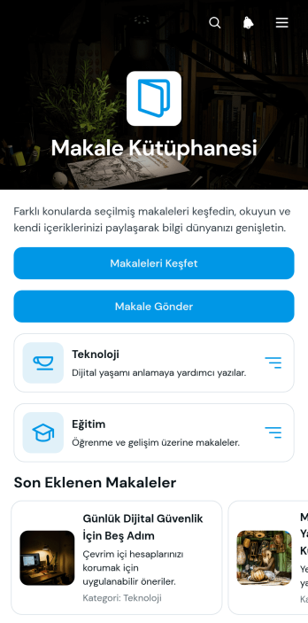 Makale Kütüphanesi Uygulama Șablonu