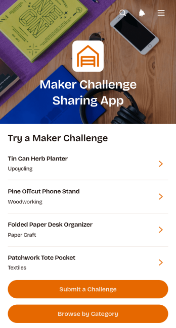 Maker Challenge Sharing App Template