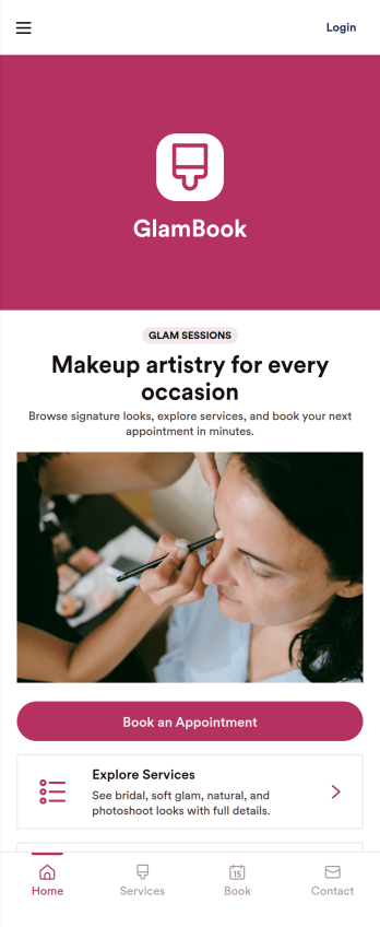 Makeup Artist Booking App Template