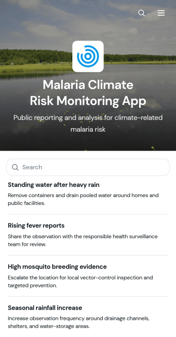 Malaria Climate Risk Monitoring App Template