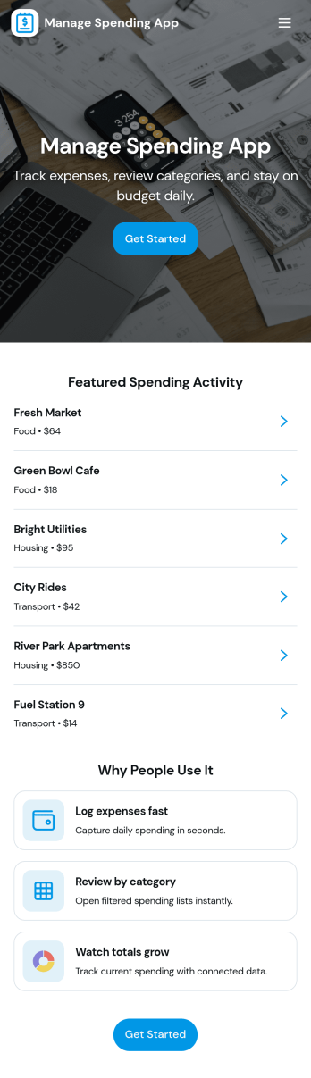 Manage Spending App Template