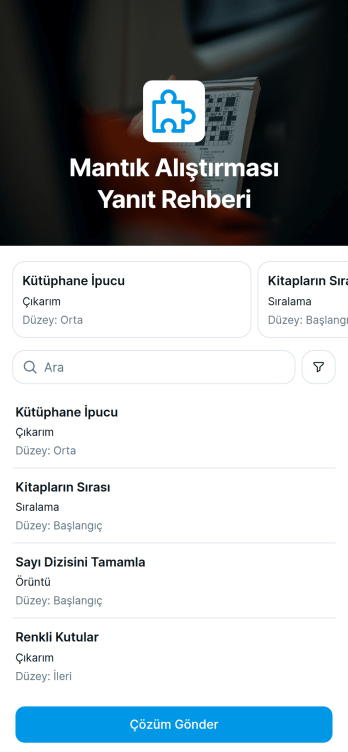 Mantık Alıştırması Yanıt Rehberi Uygulama Șablonu