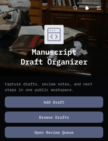 Manuscript Draft Organizer App Template