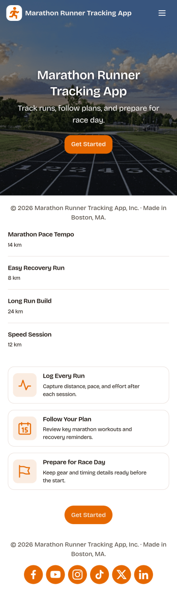Marathon Runner Tracking App Template
