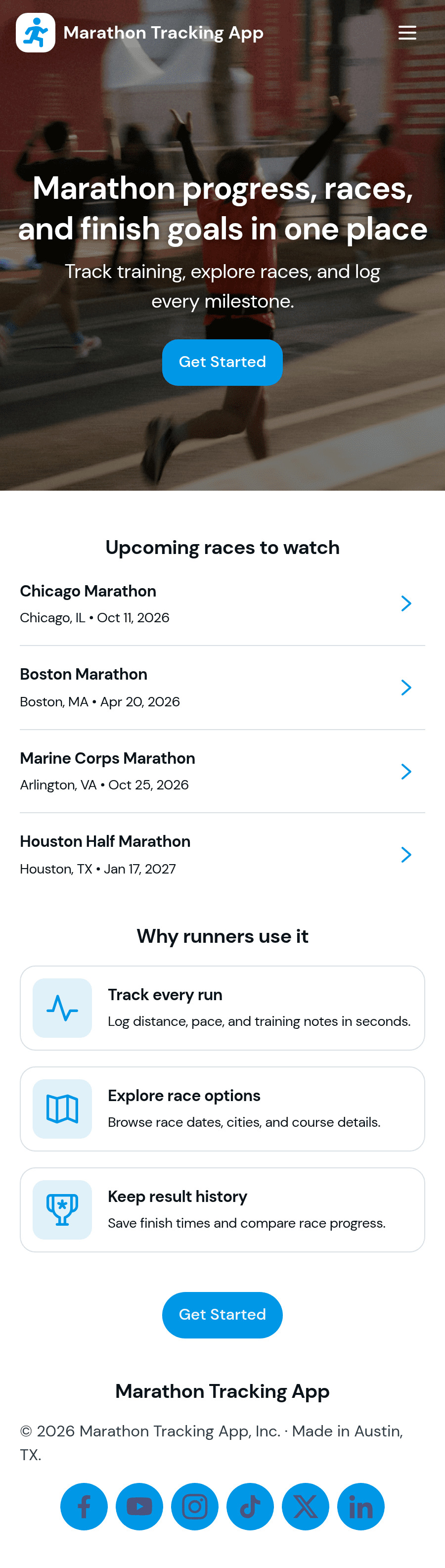 Marathon Tracking App Template | Jotform