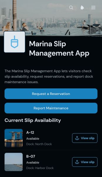 Marina Slip Management App Template