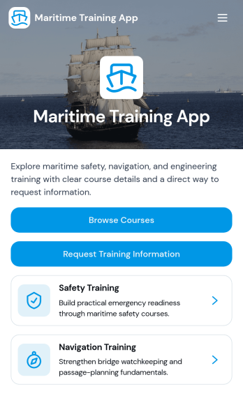 Maritime Training App Template