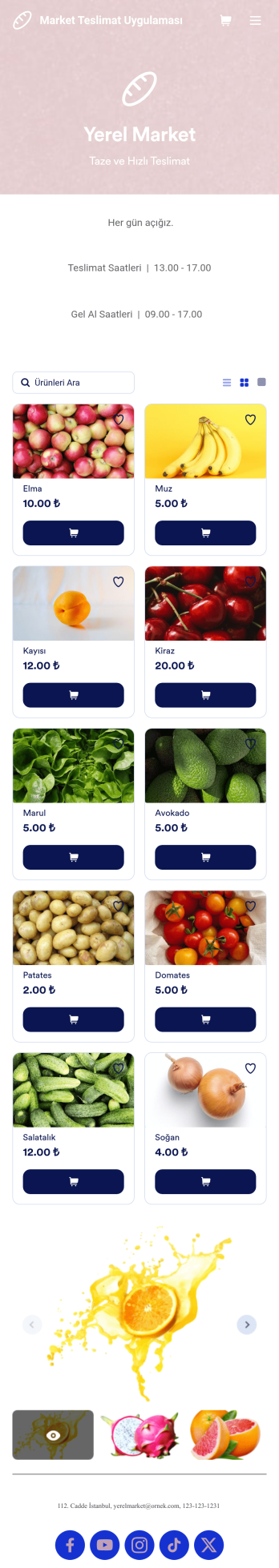 Market Teslimat Uygulama Șablonu