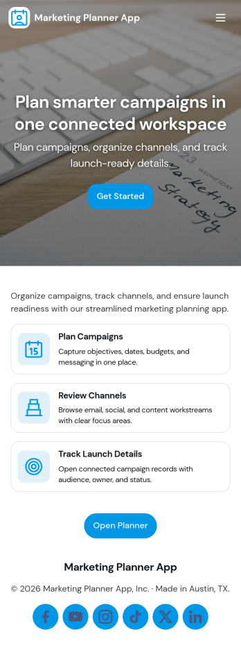 Marketing Planner App Template
