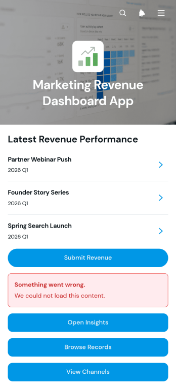 Marketing Revenue Dashboard App Template