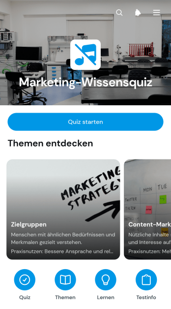 Marketing-Wissensquiz-App