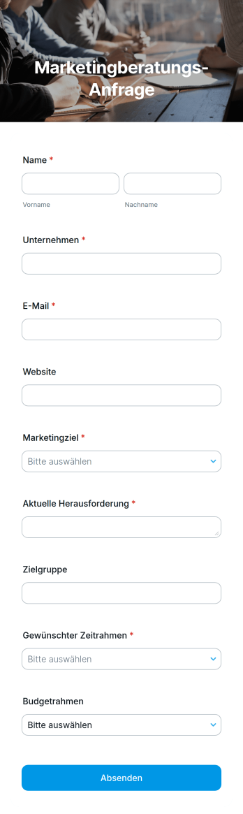 Marketingberatungs-Aufnahme-App