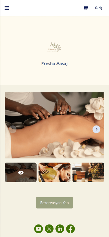 Masaj Terapisti Rezervasyon Uygulama Șablonu