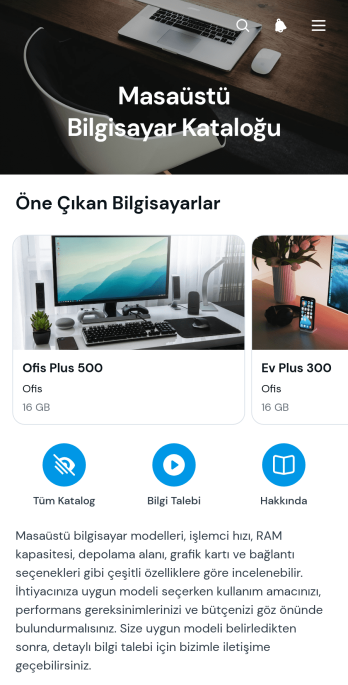 Masaüstü Bilgisayar Kataloğu Uygulama Șablonu