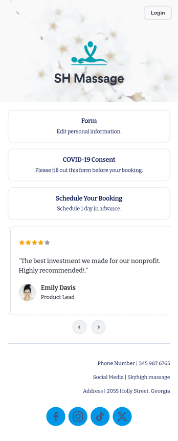 Massage App Template