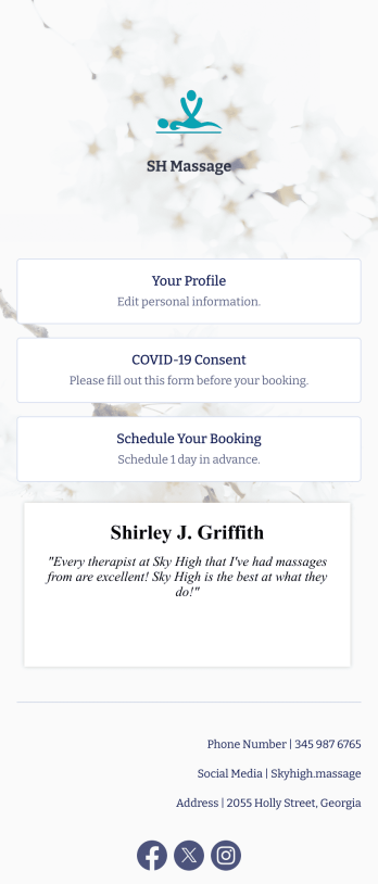 Massage App Template