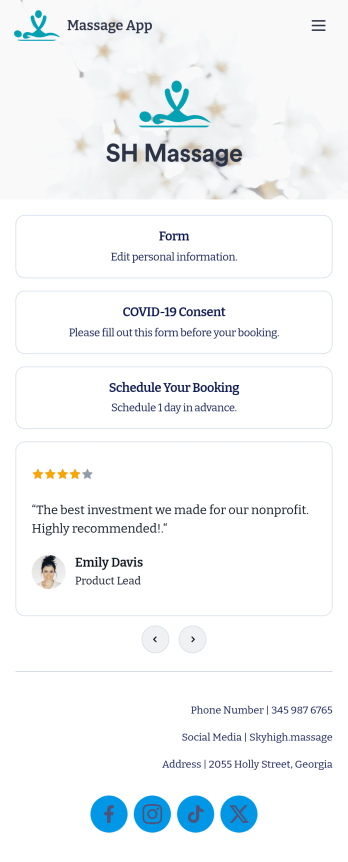 Massage App Template