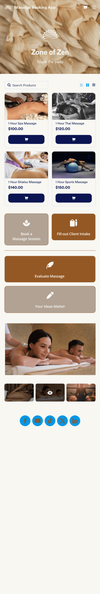 Massage Booking App Template