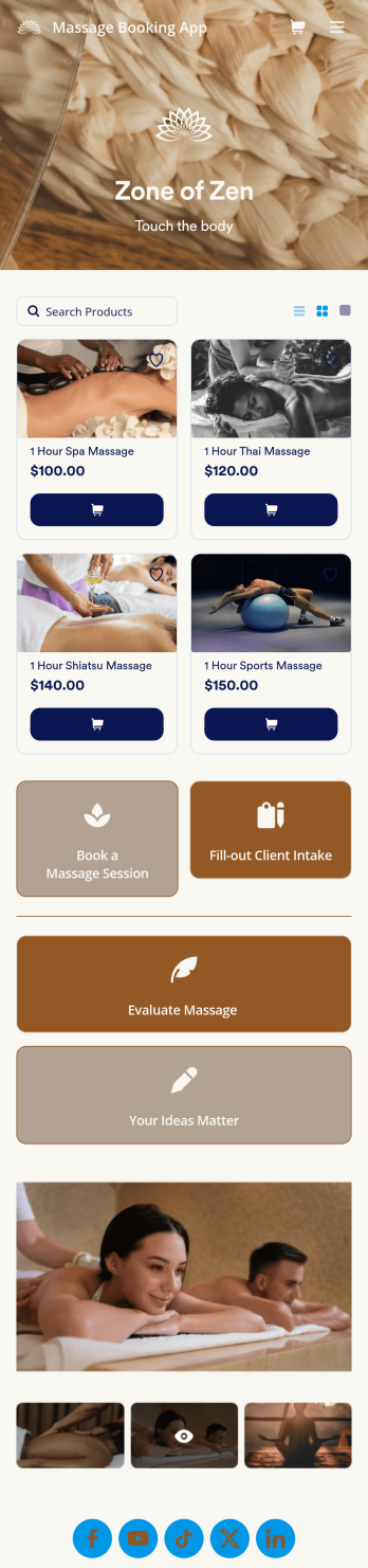Massage Booking App Template