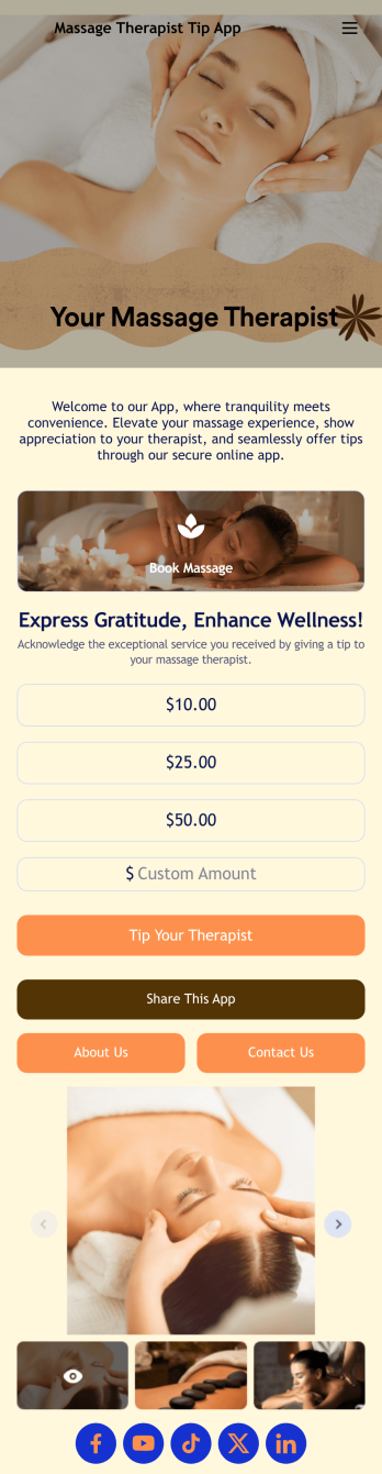Massage Therapist Tip App Template