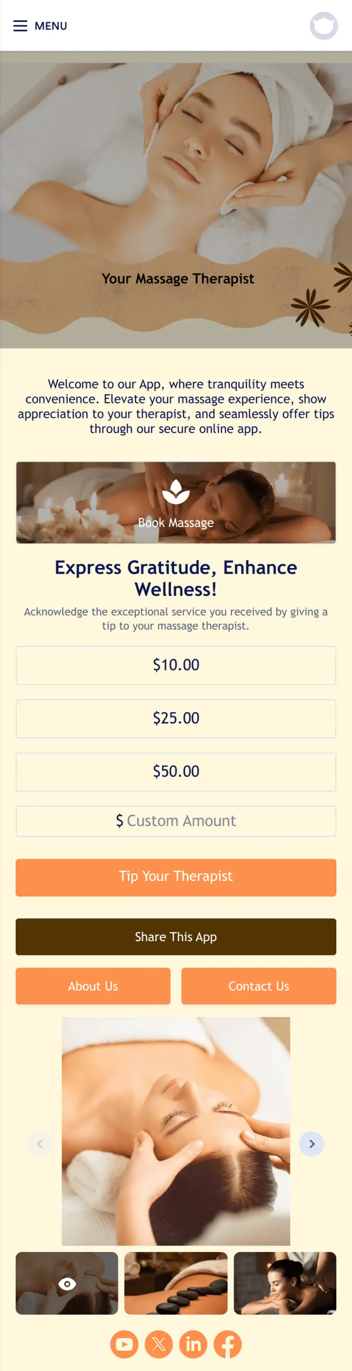 Massage Therapist Tip App