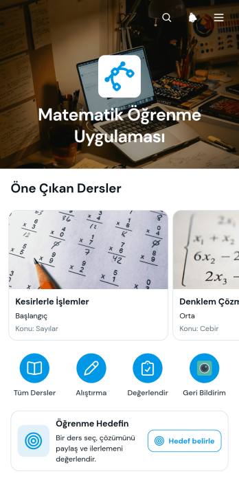 Matematik Öğrenme Uygulama Șablonu