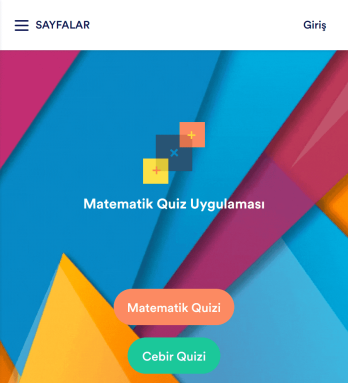 Matematik Quiz Uygulama Șablonu