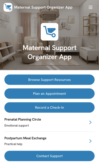 Maternal Support Organizer App Template