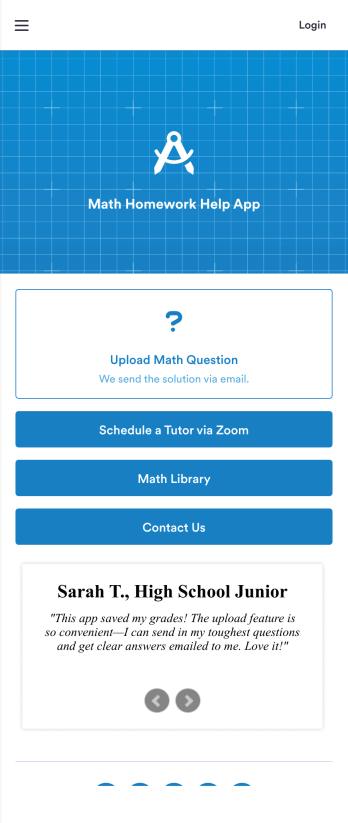 Math Homework Help App Template