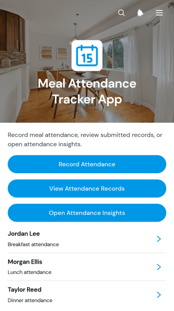 Meal Attendance Tracker App Template
