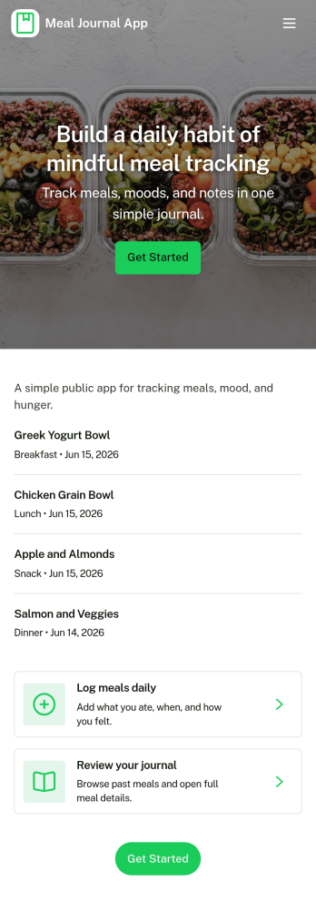 Meal Journal App Template