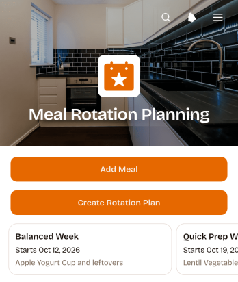 Meal Rotation Planning App Template